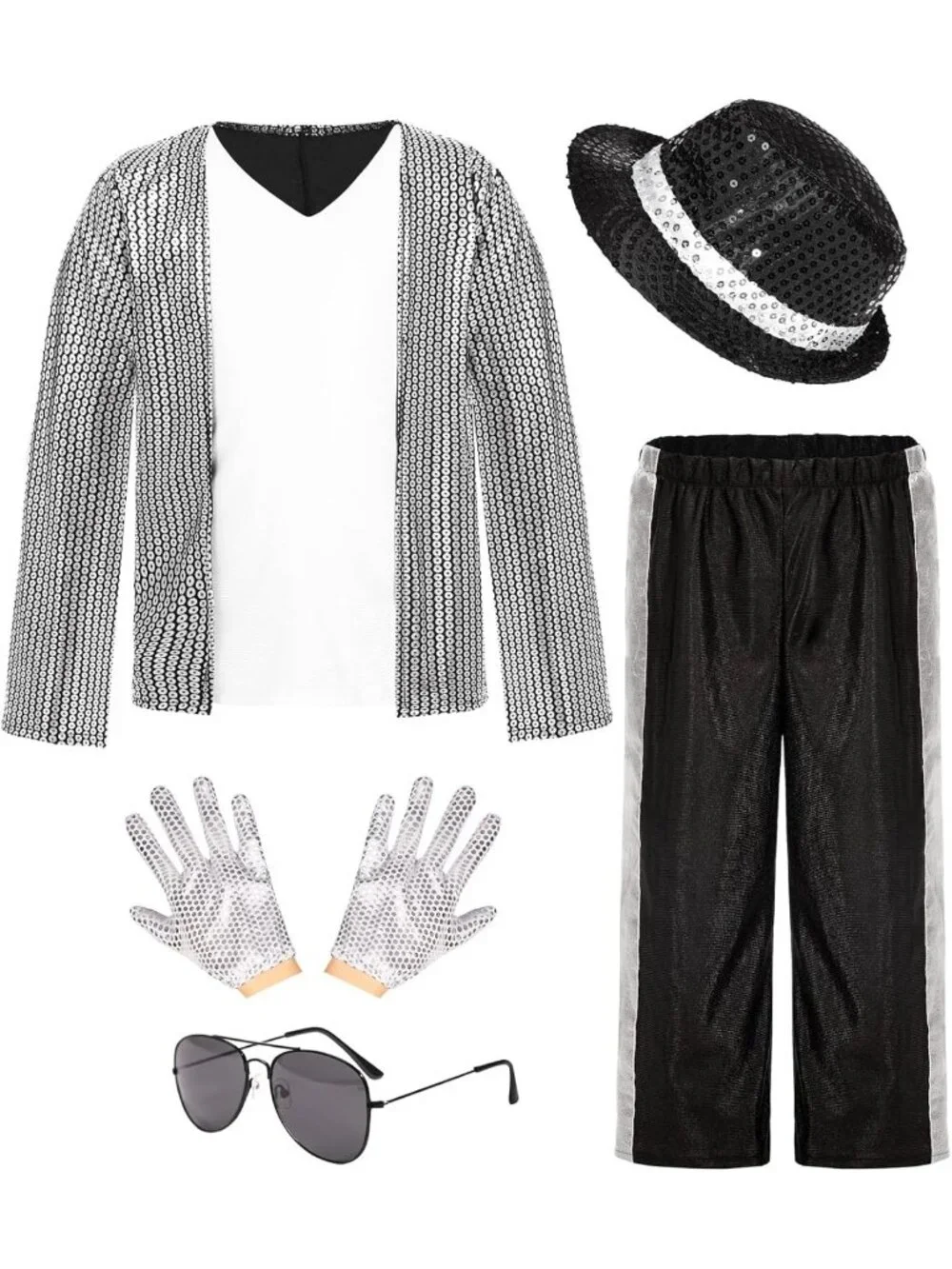 Kids 80s 90s Hip Hop Dance Costume - Boys' Halloween Cosplay Stage Outfit
